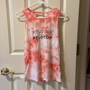 Pink tie dyed Peloton tank top in XS!